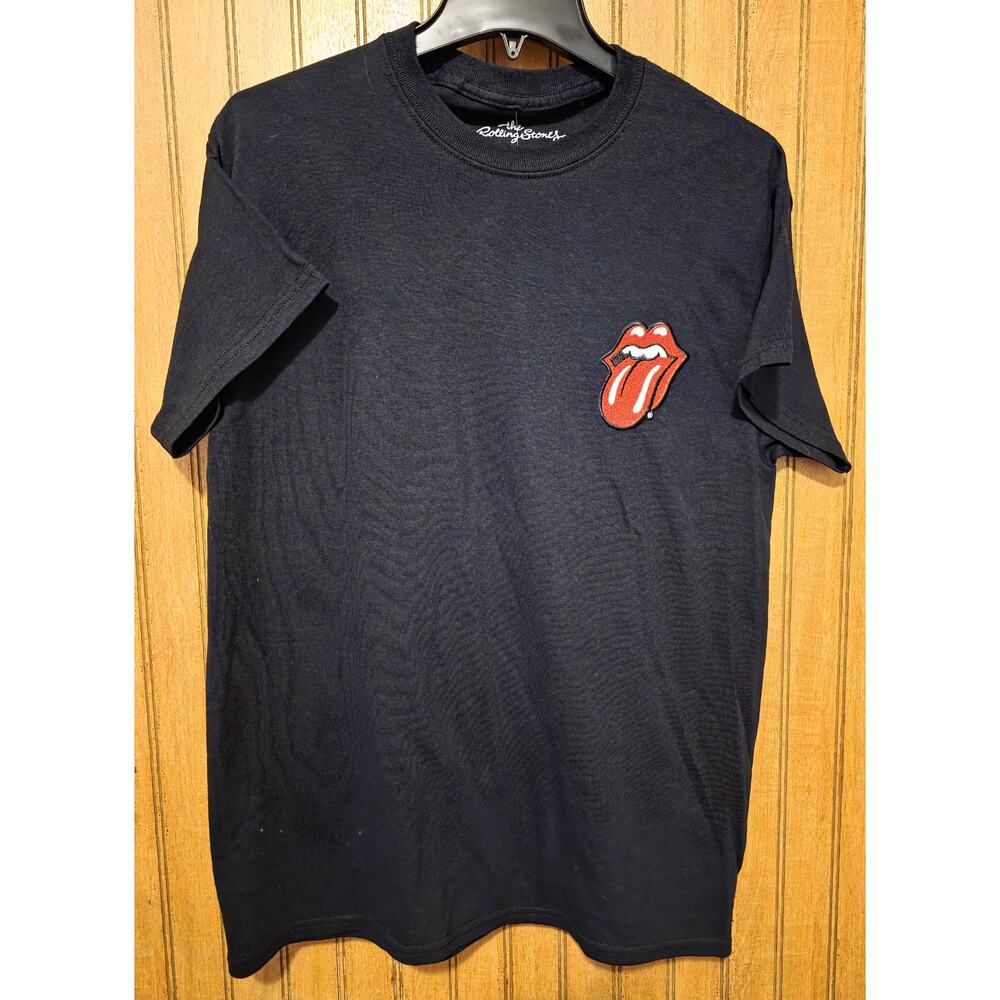 Rolling Stones T-Shirt Men Sz‎ M Black Tongue Patch Short Sleeve Crew Neck New